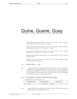 Quine, Quane, Quay