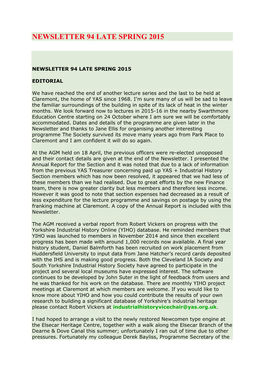 Newsletter 94 Late Spring 2015