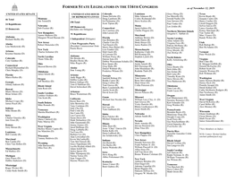 Former State Legislators Serving in the 116Th Congress