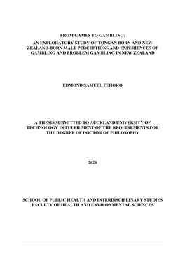 From Games to Gambling: an Exploratory Study of Tongan Born and New Zealand-Born Male Perceptions and Experiences of Gambling and Problem Gambling in New Zealand