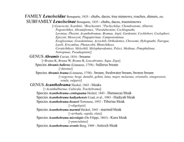 FAMILY Leuciscidae Bonaparte, 1835 - Chubs, Daces, True Minnows, Roaches, Shiners, Etc