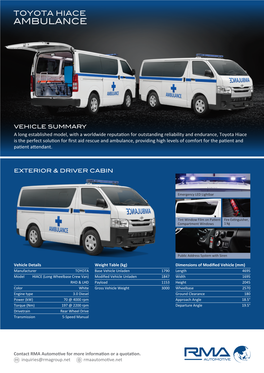 RMAA Toyota Hiace Ambulance