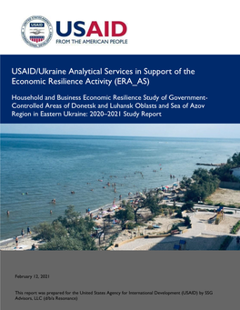 USAID/Ukraine Analytical Services in Support of the Economic Resilience Activity (ERA AS)