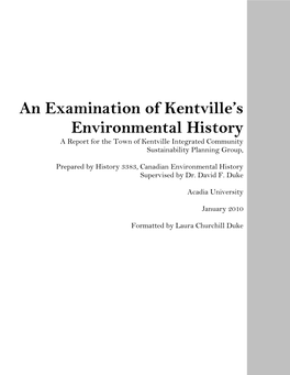Kentville ICSP Report