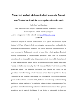 Numerical Analysis of Dynamic Electro-Osmotic Flows of Non-Newtonian Fluids in Rectangular Microchannels