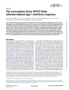 The Transcription Factor NFAT5 Limits Infection-Induced Type I Interferon Responses