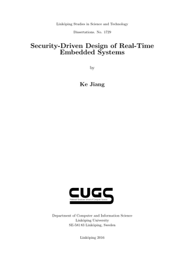 Security-Driven Design of Real-Time Embedded Systems