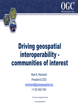 Open Geospatial Consortium Activities – Reichardt