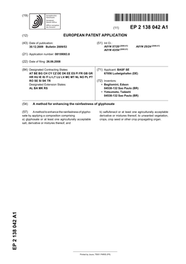 A Method for Enhancing the Rainfastness of Glyphosate