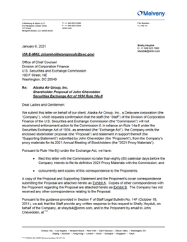 Alaska Air Group, Inc.; Rule 14A-8 No-Action Letter