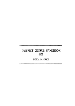 District Census Handbook, 26-Banda, Uttar Pradesh