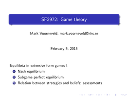 SF2972: Game Theory