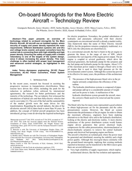 On-Board Microgrids for the More Electric Aircraft – Technology Review