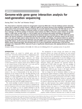 Gene Interaction Analysis for Next-Generation Sequencing