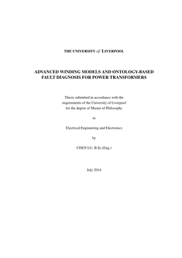 Advanced Winding Models and Ontology-Based Fault Diagnosis for Power Transformers