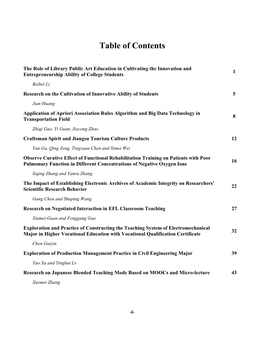 Table of Contents