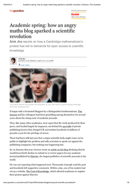 Academic Spring: How an Angry Maths Blog Sparked a Scientific Revolution | Science | the Guardian