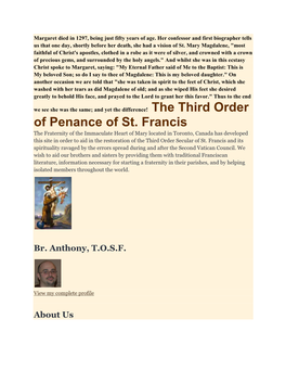 Of Penance of St. Francis