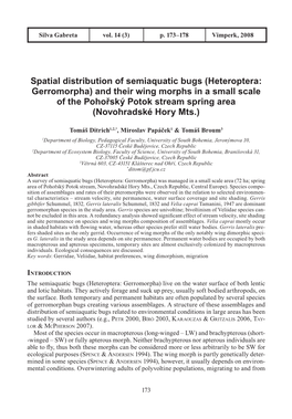 Spatial Distribution of Semiaquatic Bugs (Heteroptera: Gerromorpha