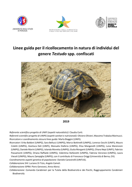 Linee Guida Per Il Ricollocamento in Natura Di Individui Del Genere Testudo Spp