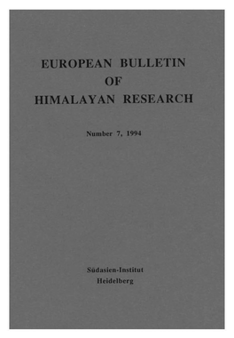 European Bulletin of Himalayan Research (EBHR)