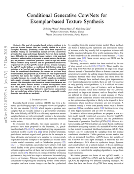 Conditional Generative Convnets for Exemplar-Based Texture Synthesis