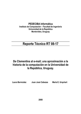 Reporte Técnico RT 08-17