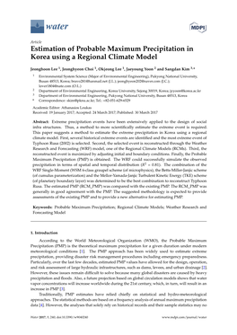 Estimation of Probable Maximum Precipitation in Korea Using a Regional Climate Model