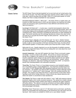 Three Bookshelf Loudspeaker