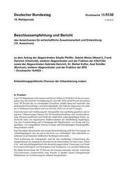 Deutscher Bundestag Beschlussempfehlung Und Bericht