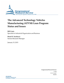 (ATVM) Loan Program: Status and Issues