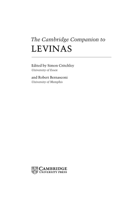 The Cambridge Companion to LEVINAS