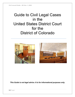 Guide to Civil Legal Cases in the United States District Court for the District of Colorado