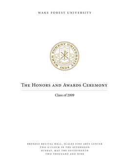 The Honors and Awards Ceremony