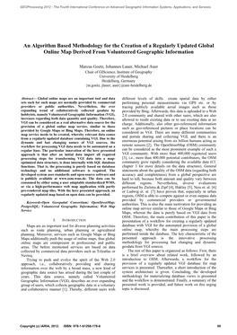 An Algorithm Based Methodology for the Creation of a Regularly Updated Global Online Map Derived from Volunteered Geographic Information