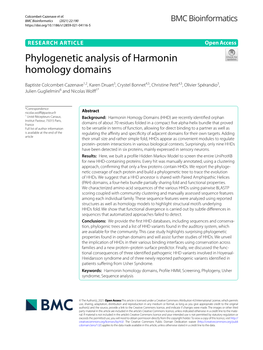 Phylogenetic Analysis of Harmonin Homology Domains