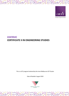 22470Vic Certificate Ii in Engineering Studies