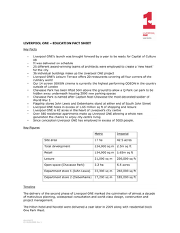 Liverpool ONE Education Fact Sheet