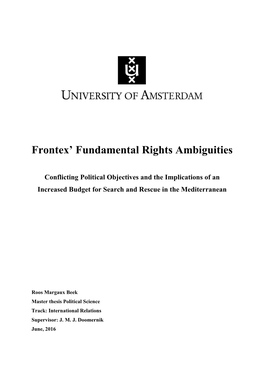 Frontex' Fundamental Rights Ambiguities