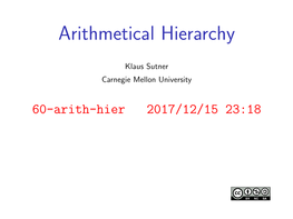 Arithmetical Hierarchy