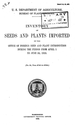 Seeds and Plants Imported