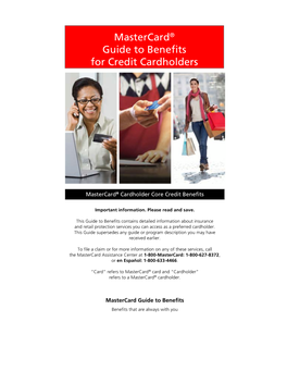 Mastercard® Guide to Benefits for Credit Cardholders