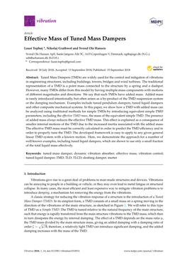 Effective Mass of Tuned Mass Dampers