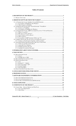 Table of Contents