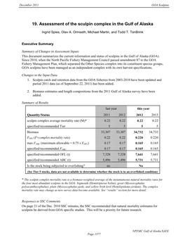 Sculpin Complex in the Gulf of Alaska