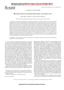 Polyploidy and Crop Plants 1