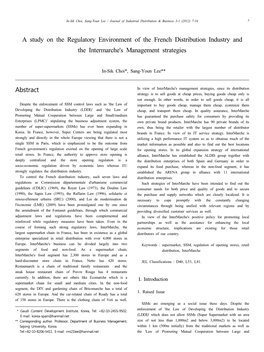 Abstract a Study on the Regulatory Environment of the French