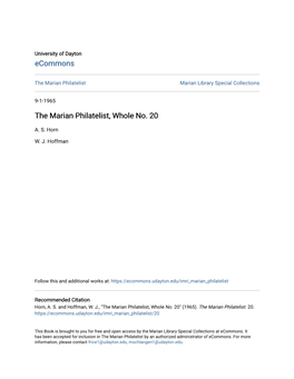 The Marian Philatelist, Whole No. 20