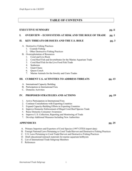 Table of Contents and Executive Summary