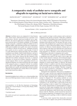 A Comparative Study of Acellular Nerve Xenografts and Allografts in Repairing Rat Facial Nerve Defects